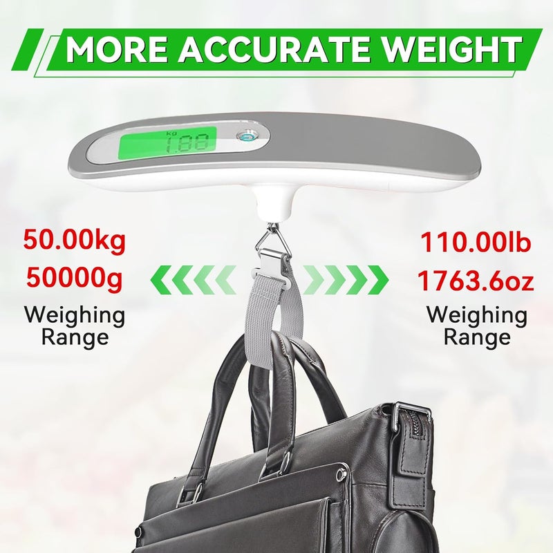 VOPOCO 110 lbs Luggage Weight Scale Digital High Precision Scale Portable Handheld Scale with g/oz/kg/lb Travel Accessories Scale Luggage Scale Cover Backlit LCD Display - Image 2